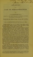 view Account of a case of hermaphrodism / by P.D. Handyside.