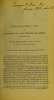 view Remarkable case of extrophy of the urinary bladder : with remarks / by P.D. Handyside.