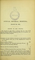 view Address delivered at the anniversary meeting of the Chemical Society, March 30, 1853 / by C.B. Daubeny.