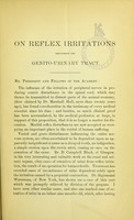 view On reflex irritations throughout the genito-urinary tract, resulting from contraction of the urethra at or near the meatus urinarius, congenital or acquired / by Fessenden N. Otis.