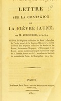 view Lettre sur la contagion de la fièvre jaune / par M. Audouard.