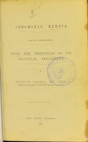 view Abdominal hernia and its consequences : with the principles of its practical treatment / by Rushton Parker.