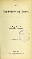 view Die Wanderniere der Frauen / von Leopold Landau.