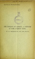 view The etiology of leprosy : a criticism of some current views / by P.S. Abraham.