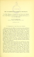 view Two suggestions in surgical technique. I. A new method of compressing the subclavian artery. II. A new method of ascertaining whether the bladder is or is not ruptured / by W.W. Keen.