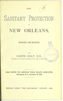 view The sanitary protection of New Orleans, municipal and maritime / by Joseph Holt.