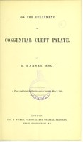 view On the treatment of congenital cleft palate / by R. Ramsay.