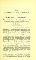 view On the influence and use of the will in the treatment of many spinal deformities / by Dr. Roth.