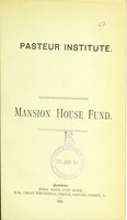 view Pasteur Institute : Mansion House Fund.