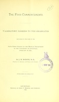 view The four commencements : valedictory address to the graduates delivered at the close of the fifty-third session of the Medical Department of the University of Louisville, February 28, 1890 / by J.M. Bodine.