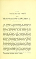 view On the source and the course of the embryonic blood circulation during development in the warm-blooded Vertebralia / by W. Macdonald.