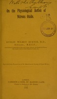 view On the physiological action of nitrous oxide / by Dudley Wilmot Buxton.