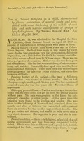 view Case of chronic arthritis in a child : characterised by fibrous contraction of several joints and associated with some thickening of the middle of each tibia and with marked enlargement of groups of lymphatic glands / by Thomas Barlow.