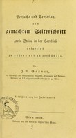 view Versuche und Vorschlag, nach gemachtem Seitenschnitt grosse Steine in der Harnblase gefahrlos zu bohren und zu zerstückeln / von J. N. Gassner.