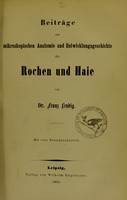 view Beiträge zur mikroskopischen Anatomie und Entwicklungsgeschichte der Rochen und Haie / von Franz Leydig.