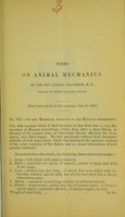 view Notes on animal mechanics / by Samuel Haughton. No. VII., On the muscular anatomy of the Macacus nemestrinus.