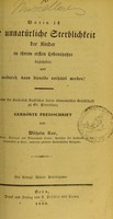 view Worin ist die unnatürliche Sterblichkeit der Kinder in ihrem ersten Lebensjahre begründet, und wodurch kann dieselbe verhütet werden? : eine von der Kaiserlich Russischen freien ökonomischen Gesellschaft zu St. Petersburg gekrönte Preisschrift / von Wilhelm Rau.