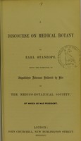 view A discourse on medical botany / by Earl Stanhope.