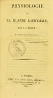 view Physiologie de la glande lacrymale / par J.-J. Beaux.