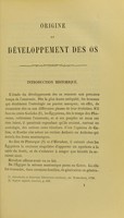 view Origine et développement des os. [Texte] / par A. Rambaud et Ch. Renault.