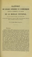 view Propriétés et fonctions de la moelle épinière : rapport sur quelques expériences de M. Brown-Séquard, lu à la Société de biologie le 21 juillet 1855 / par Paul Broca.