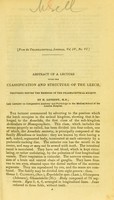 view Abstract of a lecture upon the classification and structure of the leech : delivered before the members of the Pharmaceutical Society / by H. Letheby.