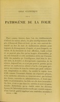 view Essai statistique sur la pathogénie de la folie / par S. Aluison.