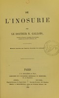 view De l'inosurie / par N. Gallois.