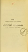 view Essai sur la relation qui existe à l'état physiologique entre l'activité cérébrale et la composition des urines / par H. Byasson.