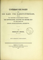 view Untersuchungen über die Harn- und Harnstoffmengen : welche von gesunden ausgeschieden werden bei gewöhnlicher, knapper und reicher Diät und beim Gebrauche einiger antiphlogistischer Arzneimittel / von Hermann Beigel.