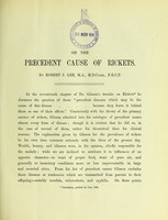 view The precedent cause of rickets / by Robert J. Lee.