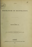 view On the mechanism of respiration / by Francis Sibson ; communicated by Thomas Bell.