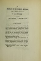 view Troubles de la sensibilité générale dans la période secondaire de la syphilis et notamment de l'analgésie syphilitique : thèse pour le doctorat en médecine présentée et soutenue le 10 juin 1870 / par Moustapha Faïd.