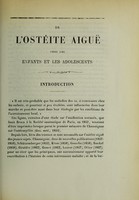 view De l'ostéite aiguë chez les enfants et les adolescents : thèse pour le doctorat en médecine présentée et soutenue le 2 mai 1870 / par M. Sézary.