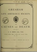 view The causes of death / tabulated by A.H. Smee.