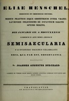 view Eliae Henschel, medicinae et chirurgiae doctori ... die Januarii III. a MDCCCXXXVII summorum in arte medica honorum semisaecularia faustissimis ominibus celebranti omni, qua par est, observantia / gratulatur Joannes Augustus Burchard. Accedunt de tumore cranii recens natorum sanguineo symbolae.