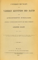 view Untersuchungen zur näheren Kenntniss des Baues der quergestreiften Muskelfaser : angestellt im physiologischen Institute der Wiener Universität / von Alexander Rollett ; vorgetragen von Herrn Prof. Brücke.