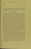 view On two little-known cerebral fissures : with suggestions as to fissural and gyral names / by Burt G. Wilder.