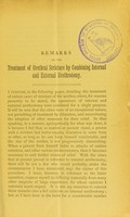 view Remarks on the treatment of urethral stricture by combining internal and external urethrotomy : read before the Lancashire and Cheshire Branch of the British Medical Association / by Reginald Harrison.