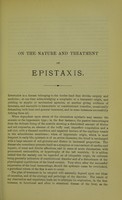 view On the nature and treatment of epistaxis / by Alexander Harkin.