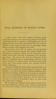 view Vital statistics of the city of Buenos Ayres / by G. Rawson.