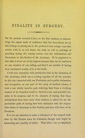 view Finality in surgery : an address delivered in the Surgical Section of the Academy of Medicine in Ireland, at the opening meeting, November 12, 1886 / by Sir William Stokes.