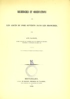 view Recherches et observations sur les abcès du foie ouverts dans les bronches / par A.-F.-J. Raikem.