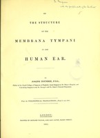 view On the structure of the membrana tympani of the human ear / by Joseph Toynbee.