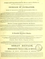 view An analysis and compendium of all the returns made to Parliament, since the commencement of the 19th century, relating to the increase of population, and the amount and appropriation of the parochial assessments, tithes, &c.