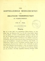 view Über doppelleibige Missgeburten oder organische Verdoppelungen in Wirbelthieren / von K.E. v. Baer.