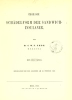 view Über die Schädelform der Sandwich-Insulaner / von C.W.F. Uhde.