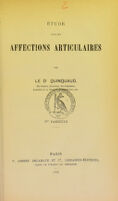 view Étude sur les affections articulaires / par le Dr Quinquaud. 1er fasc.