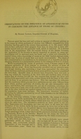 view Observations on the influence of epidemics of fever in checking the advance of those of cholera / by Robert Lawson.