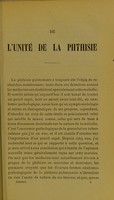 view De l'unité de la phthisie / par J. Grancher.